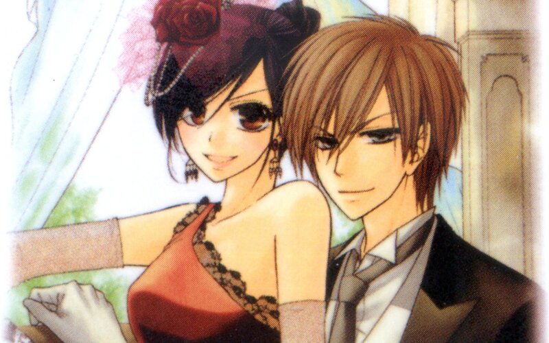 anime couple in formal wear