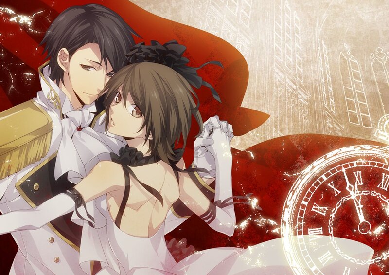 anime couple in formal wear
