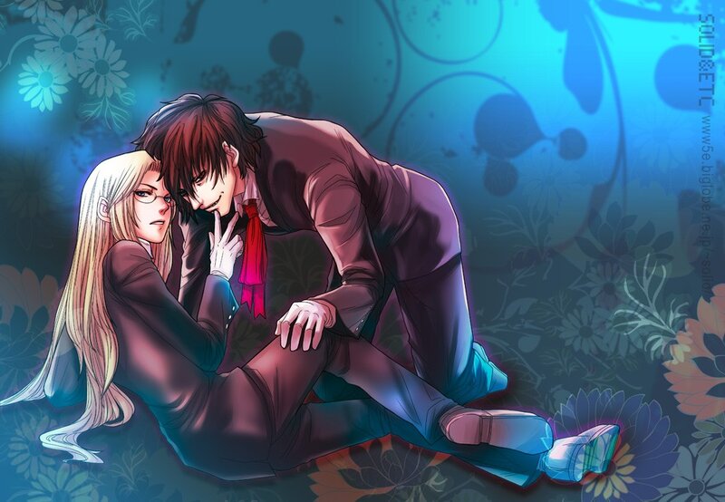 Anime couple in formal wear