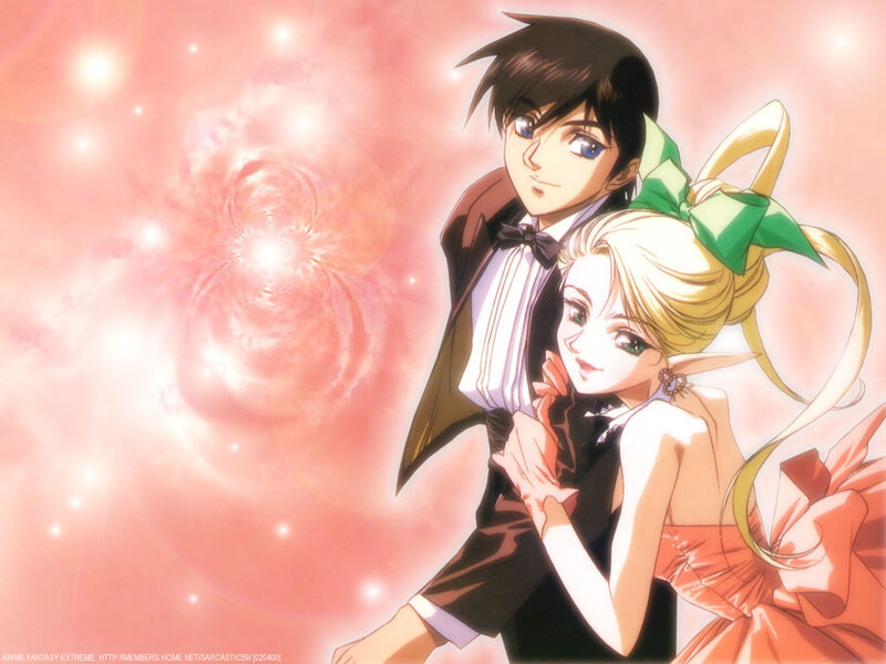 anime couple in formal wear