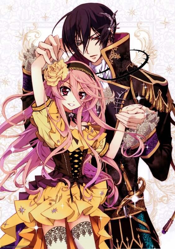 anime couple in formal wear