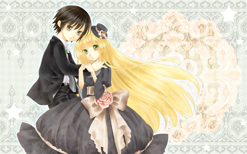 Anime Couple in Formal Wear — Black