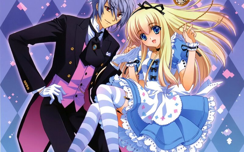 Anime Couple in Formal Wear — Blue, Dramatic