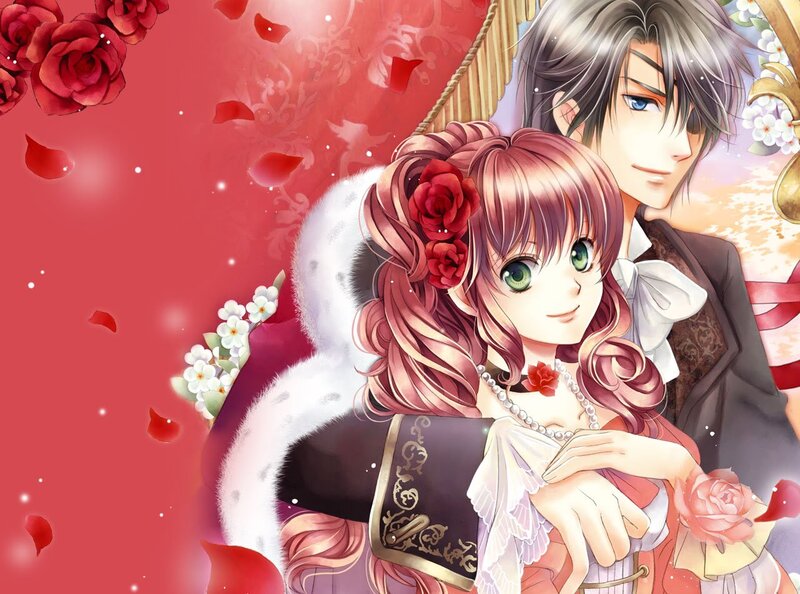 Anime Couple in Formal Wear — Red, Romantic