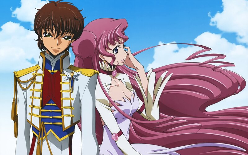 anime couple in formal wear
