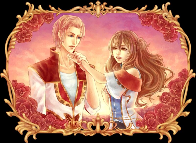 Anime Couple in Frame — Pink