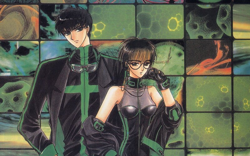 anime couple in futuristic gear