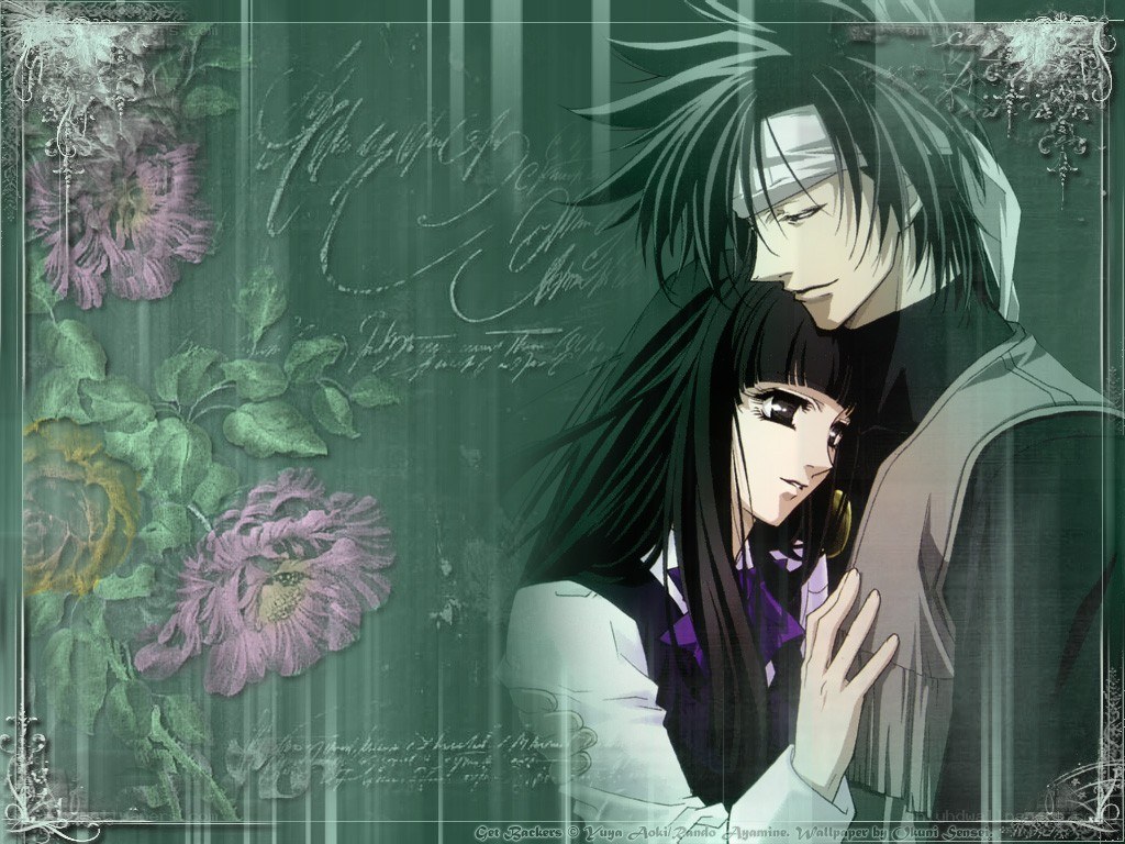 anime couple in green setting