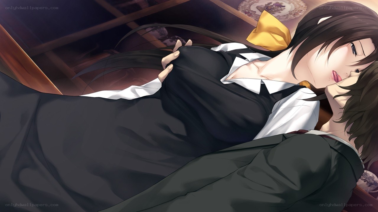 anime couple in intimate pose