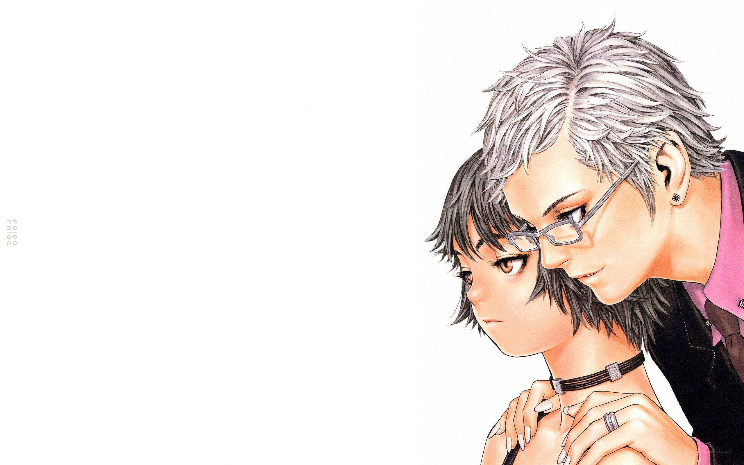 Anime couple in intimate pose