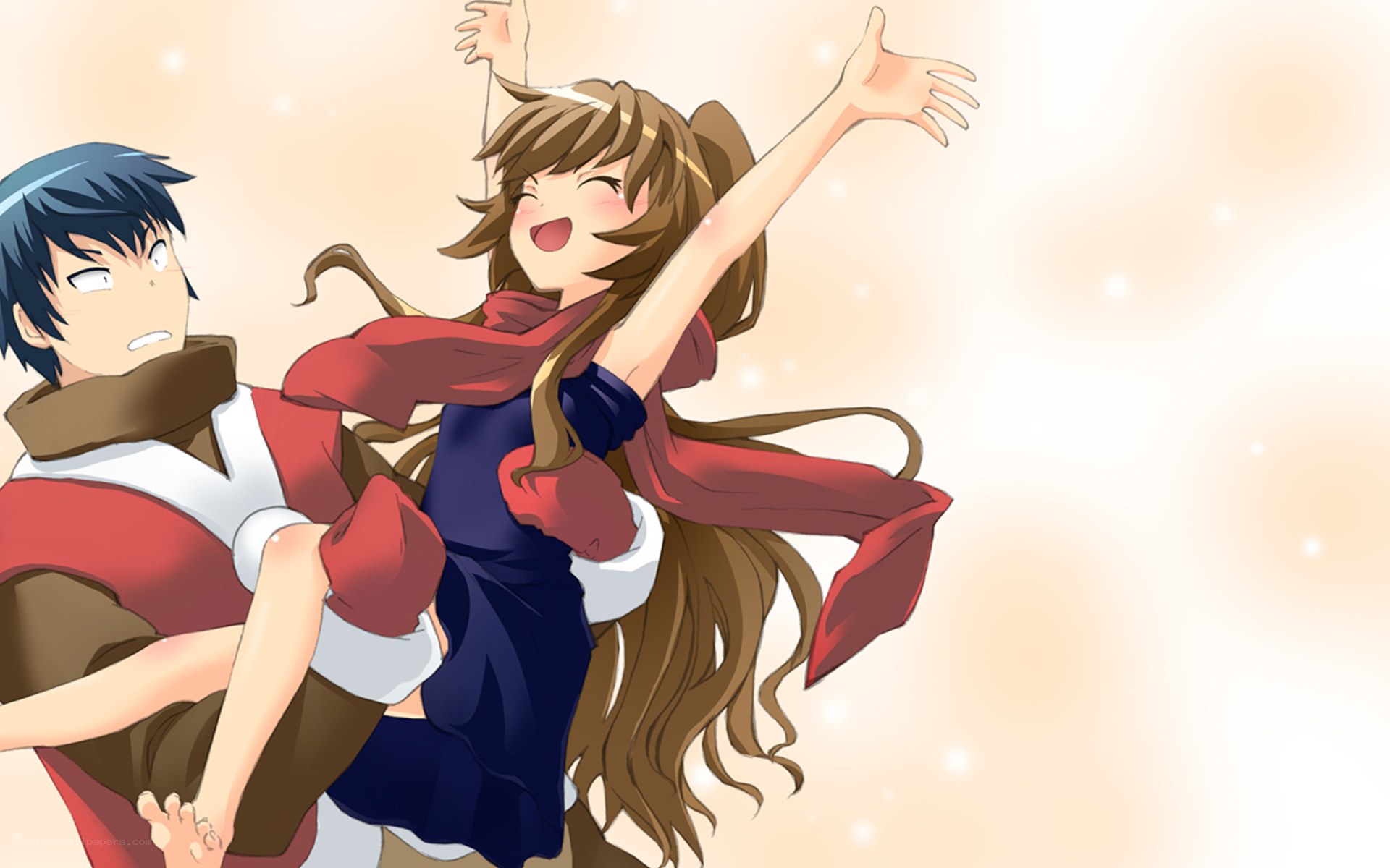 anime couple in joyful moment