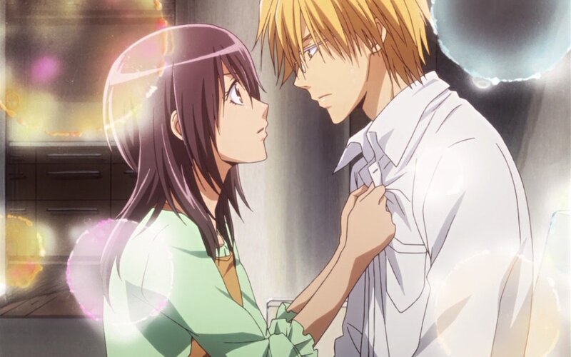 anime couple in kitchen