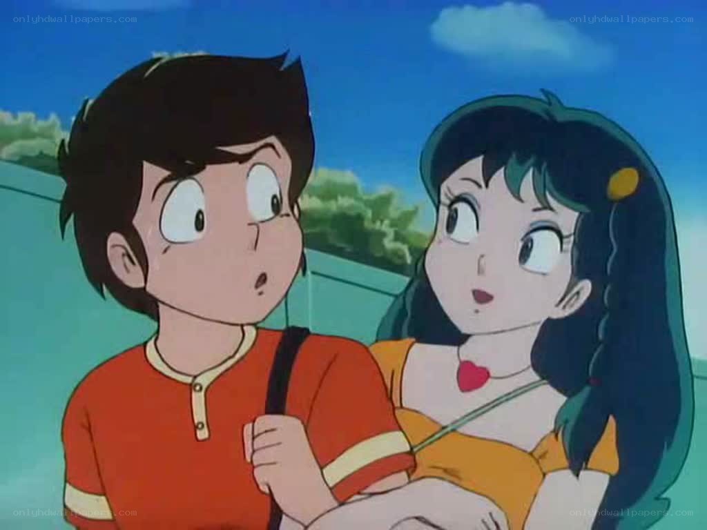 anime couple in park