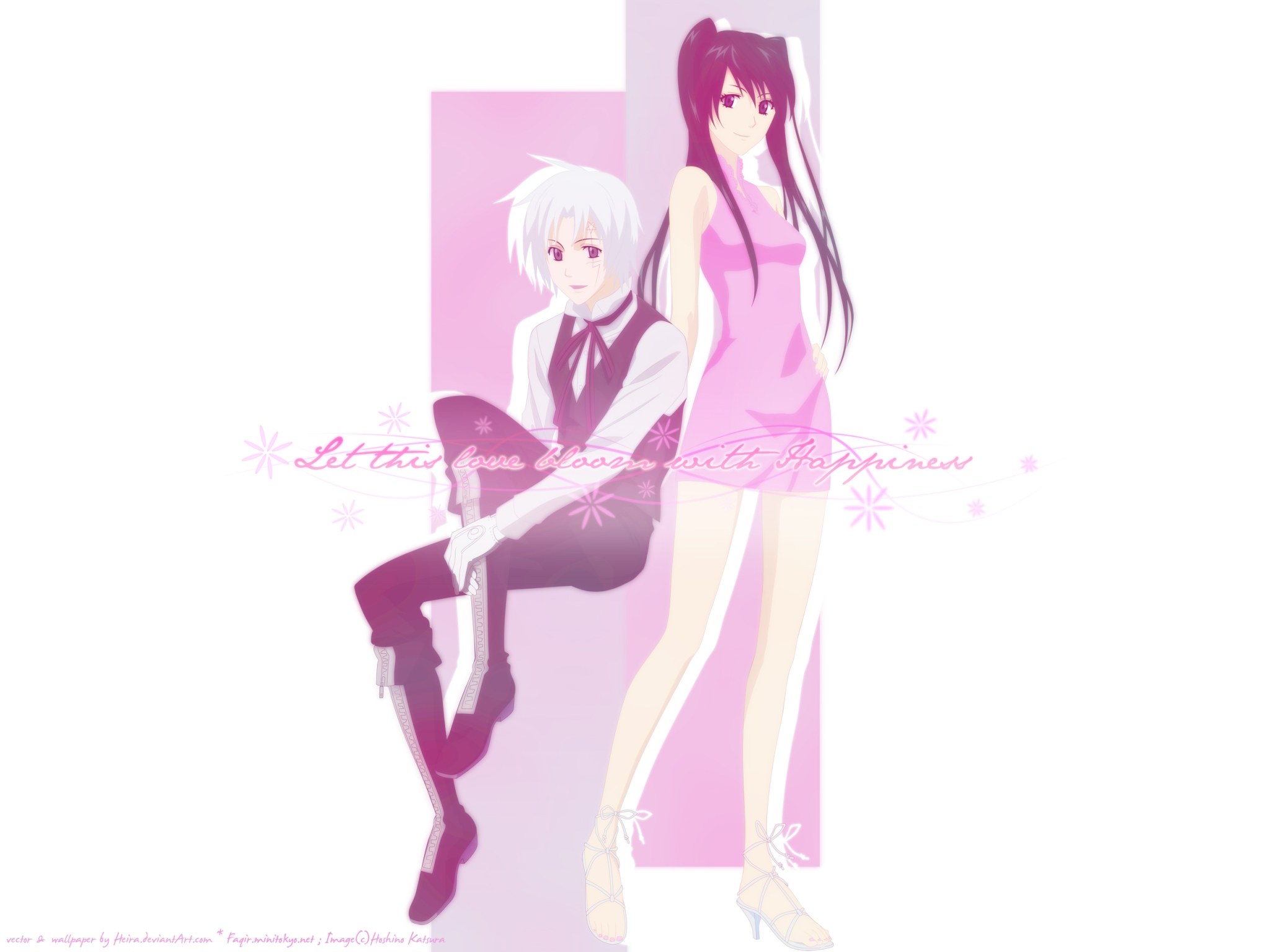 anime couple in pink