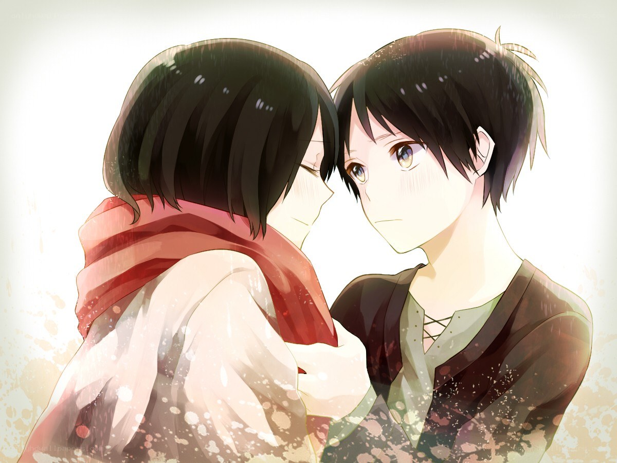 anime couple in rain