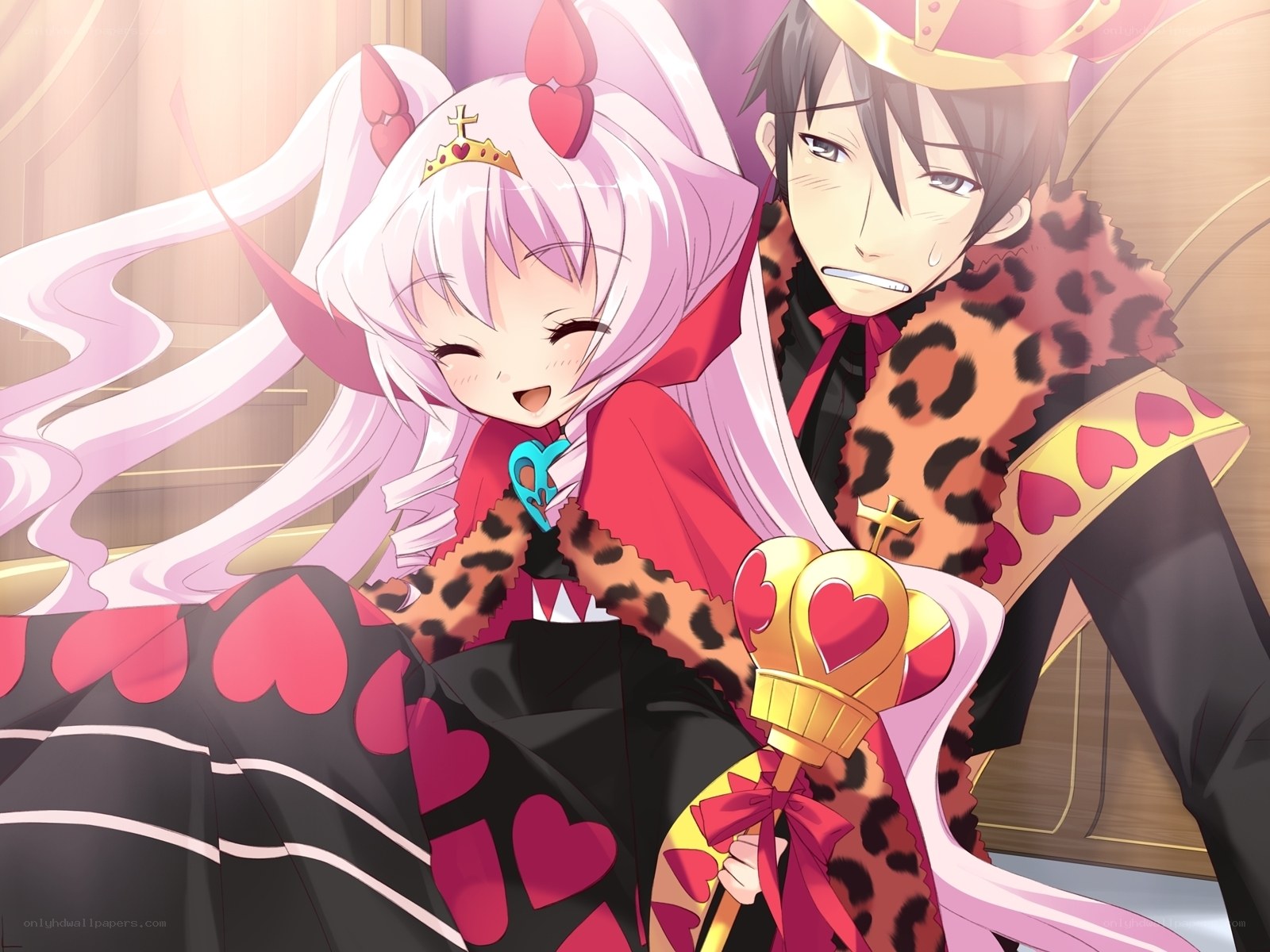 Anime couple in royal attire