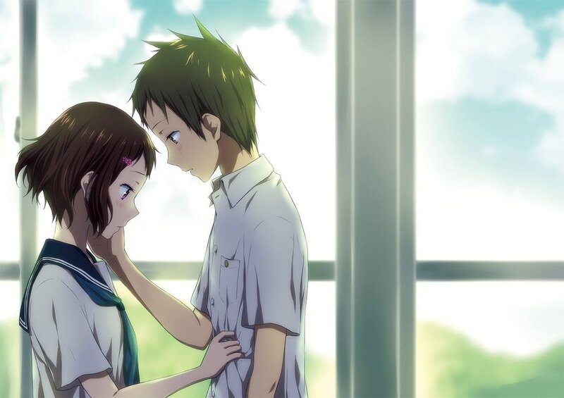 Anime Couple in School — Green