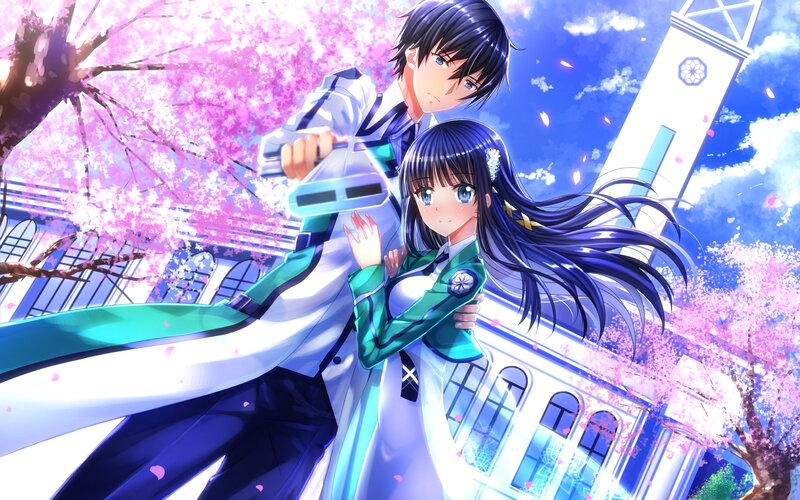 Anime Couple in School — Pink, Serene