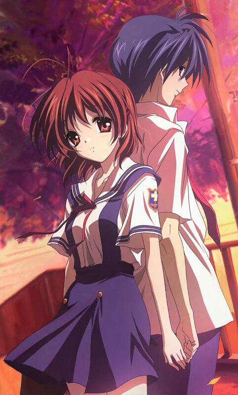 anime couple in school uniforms