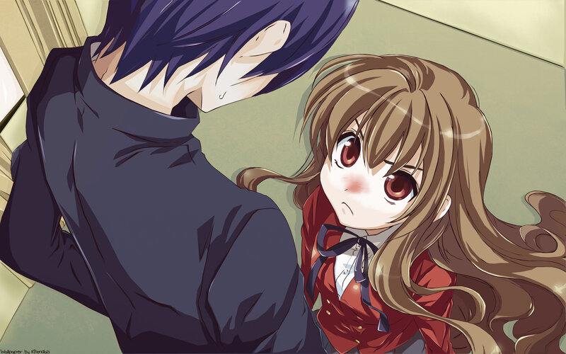 anime couple in school uniforms