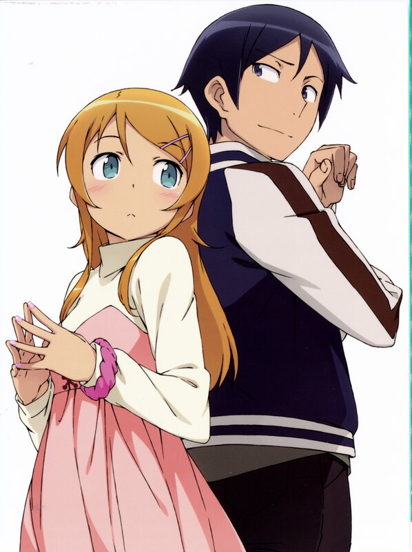 Anime couple in school uniforms