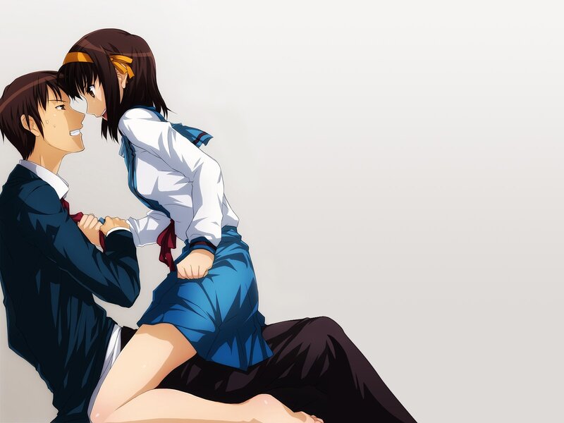 anime couple in school uniforms