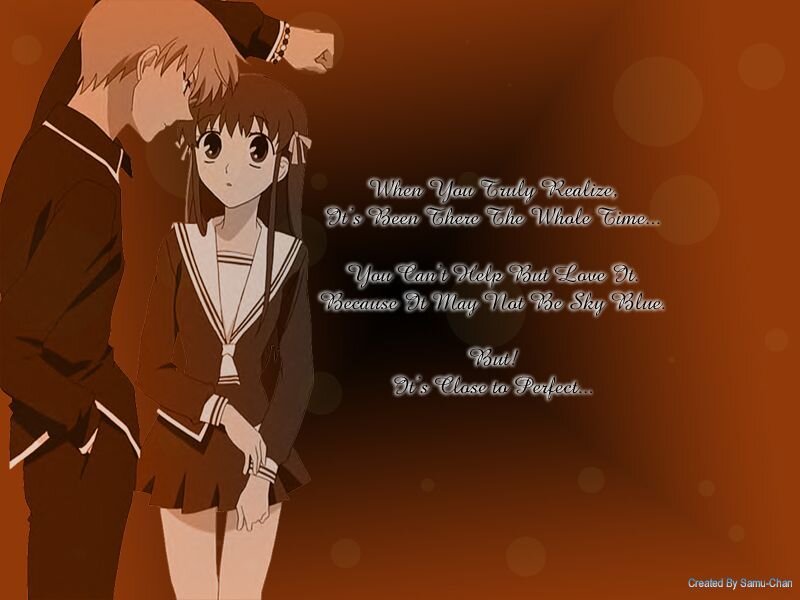 Anime Couple in School Uniforms — Brown