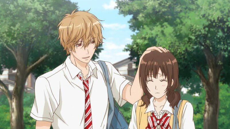 Anime Couple in School Uniforms — Green