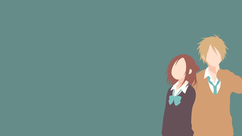 Anime Couple in School Uniforms — Teal