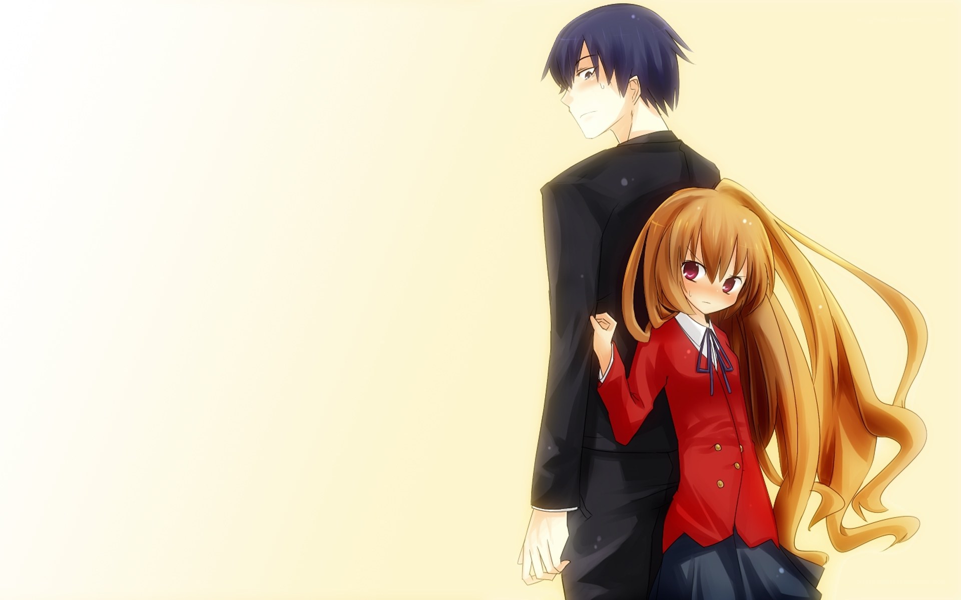anime couple in school uniforms