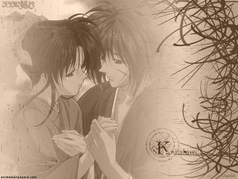 anime couple in sepia tones