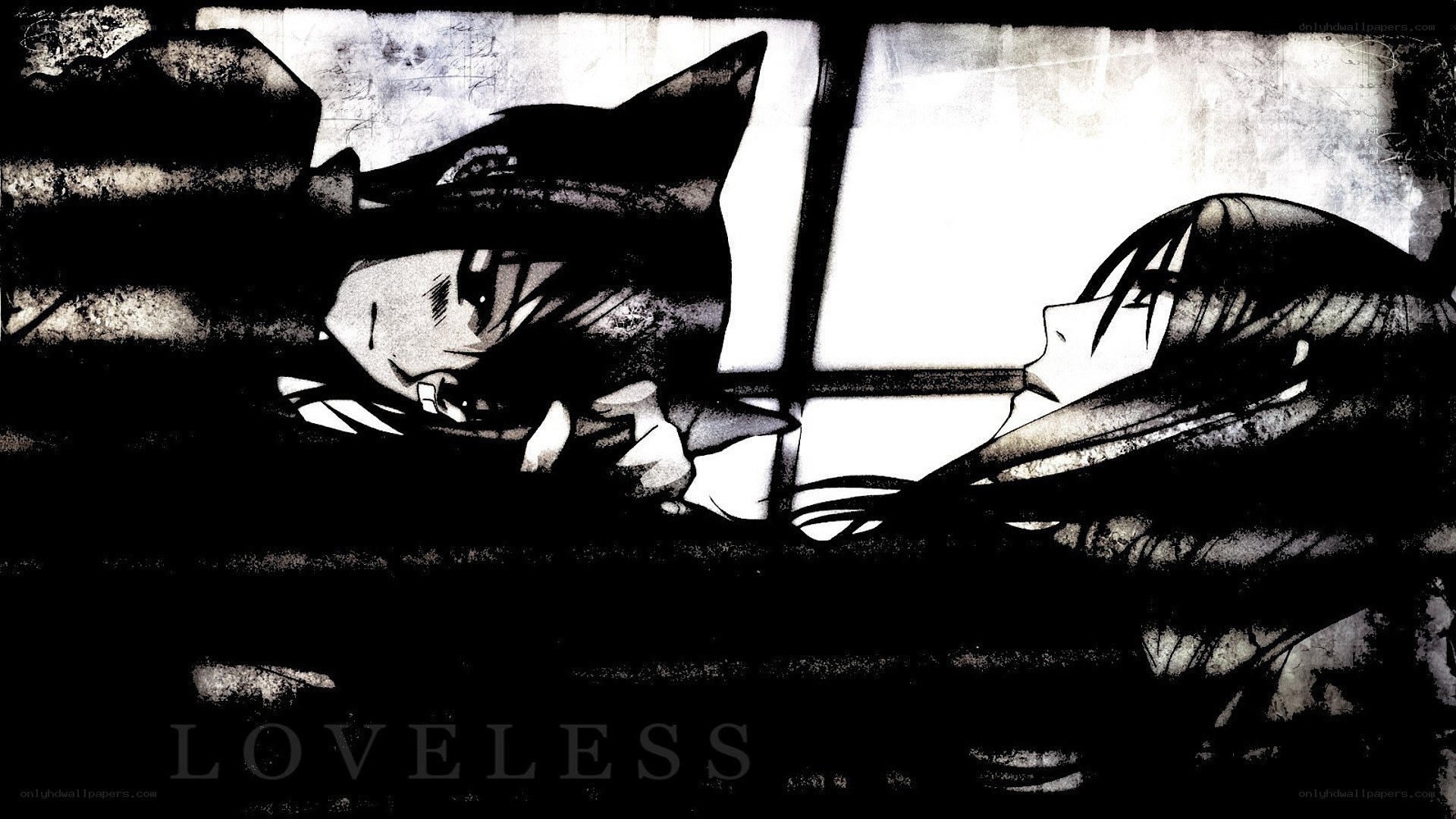 anime couple in silhouette