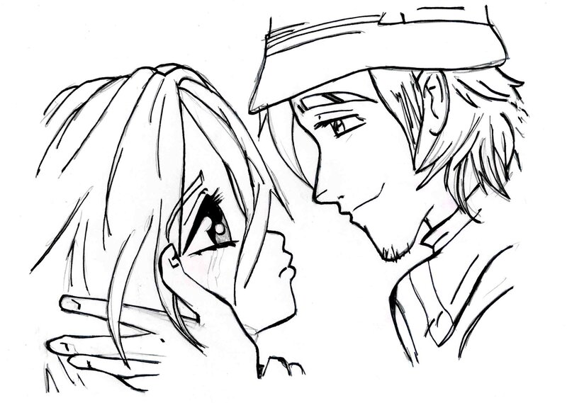 Anime Couple in Sketch