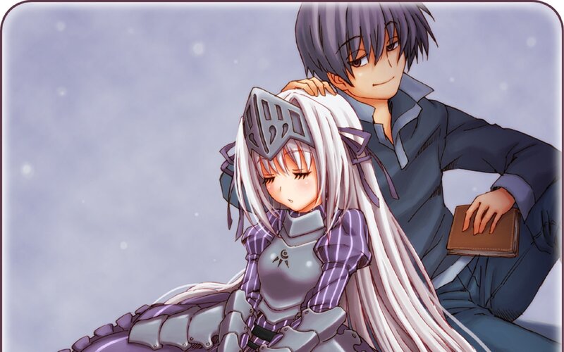 anime couple in snow