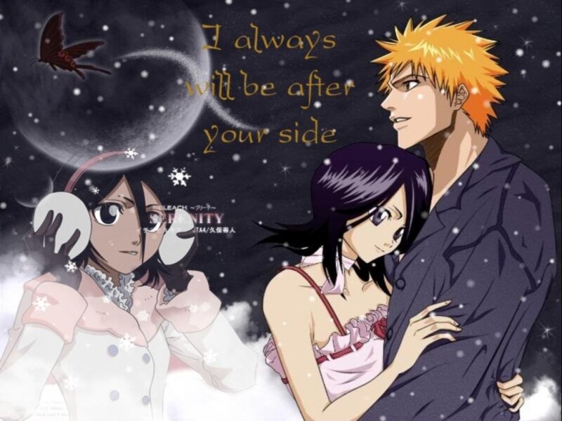 Anime Couple in Snow — Black
