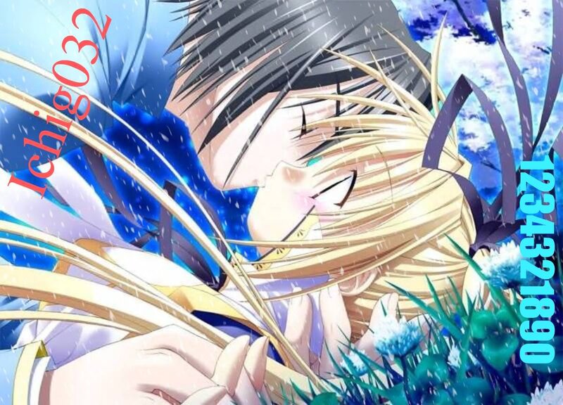 Anime Couple in Snow — Blue, Dramatic, Winter, Flowers