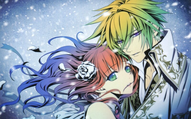 Anime Couple in Snow — Blue, Dramatic, Winter, Manga
