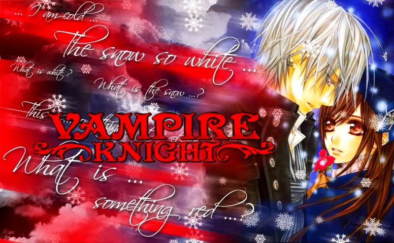 Anime Couple in Snow — Red, Dramatic