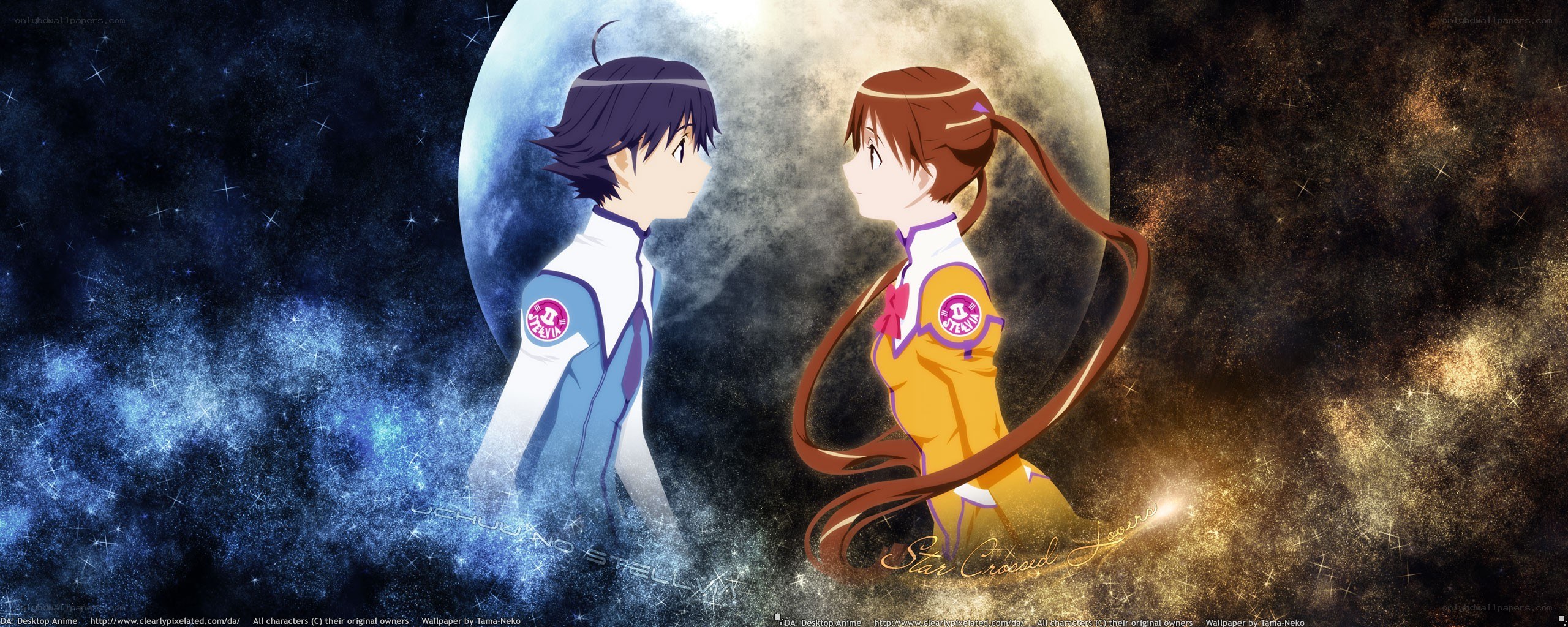 anime couple in space