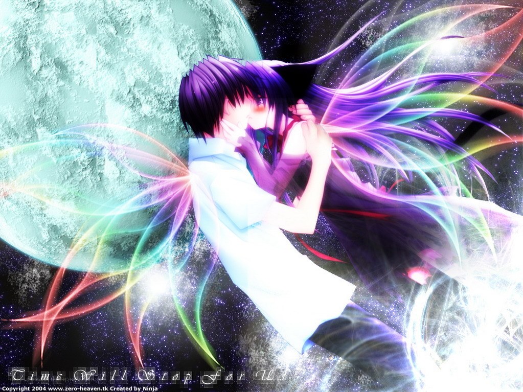 Anime couple in space