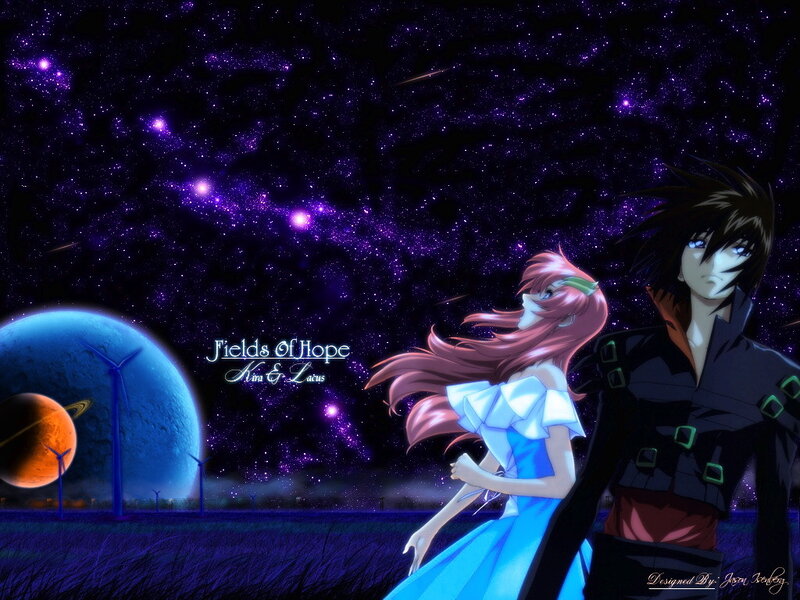 Anime Couple in Space — Purple