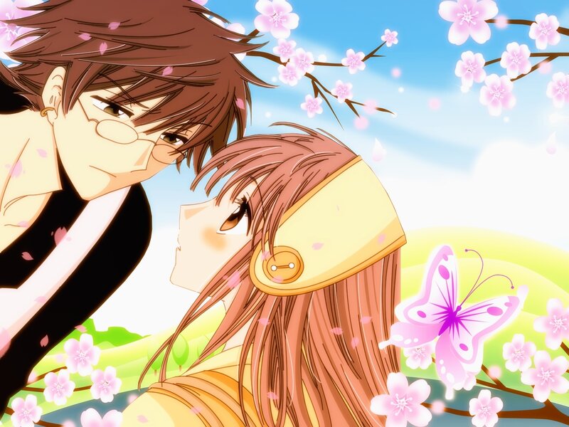 Anime Couple in Spring — Pink