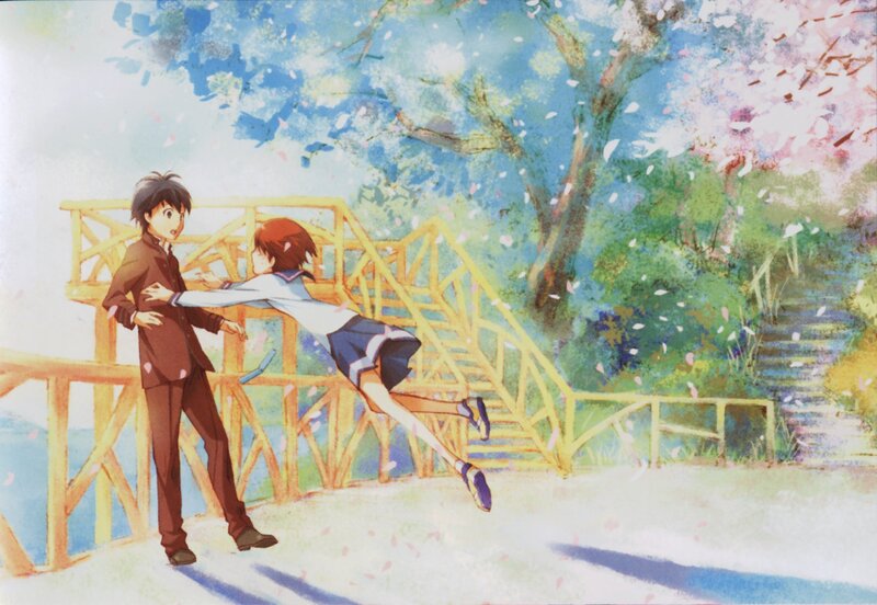Anime couple in spring