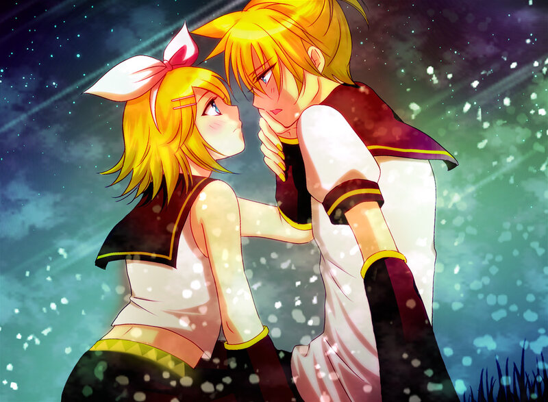 anime couple in starlight