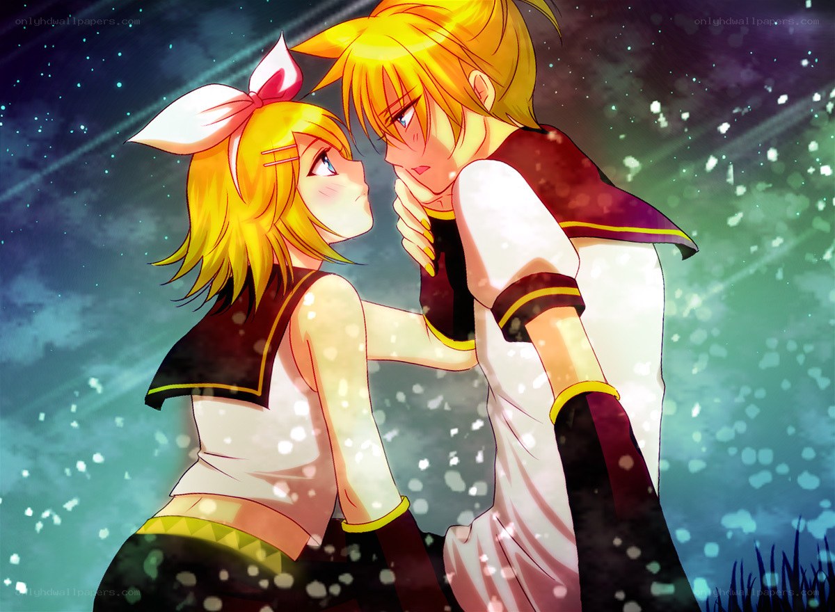 anime couple in starlight