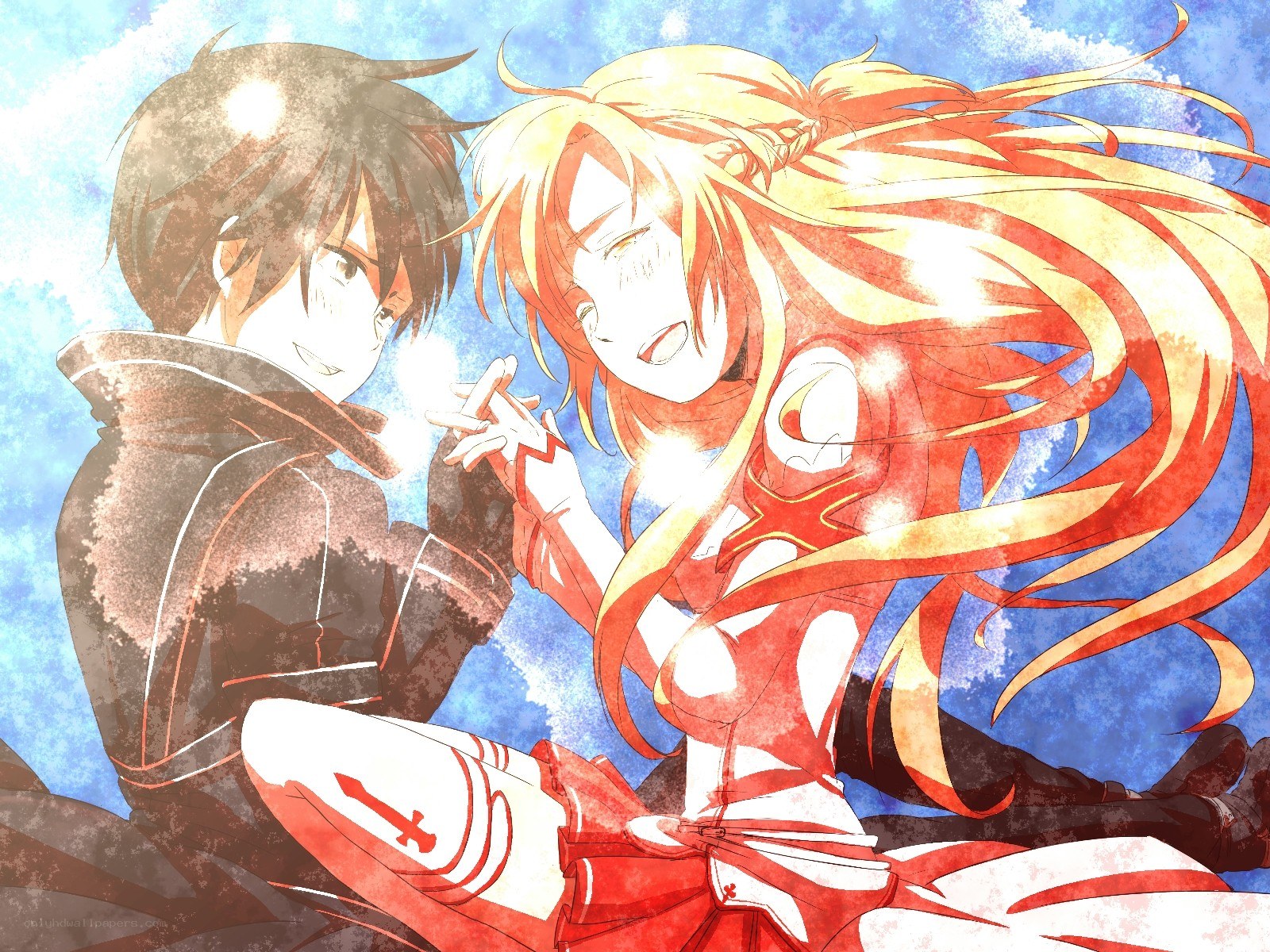anime couple in sunlight
