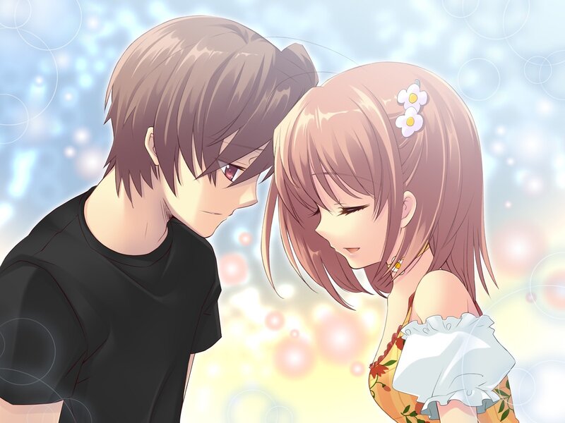 Anime Couple in Sunlight — Pink