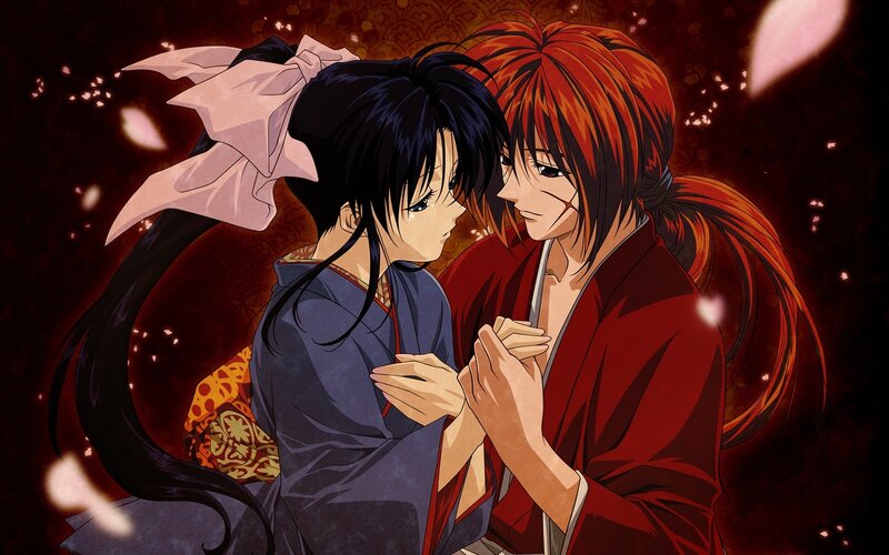 anime couple in traditional attire