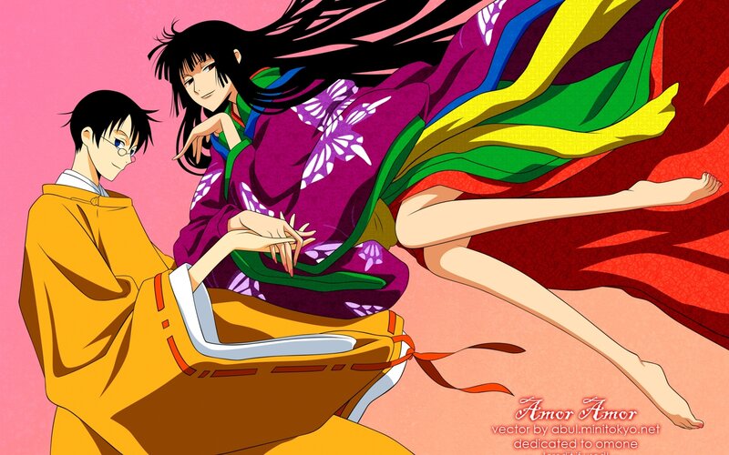 Anime couple in traditional attire