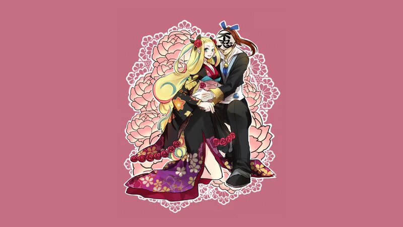 anime couple in traditional attire